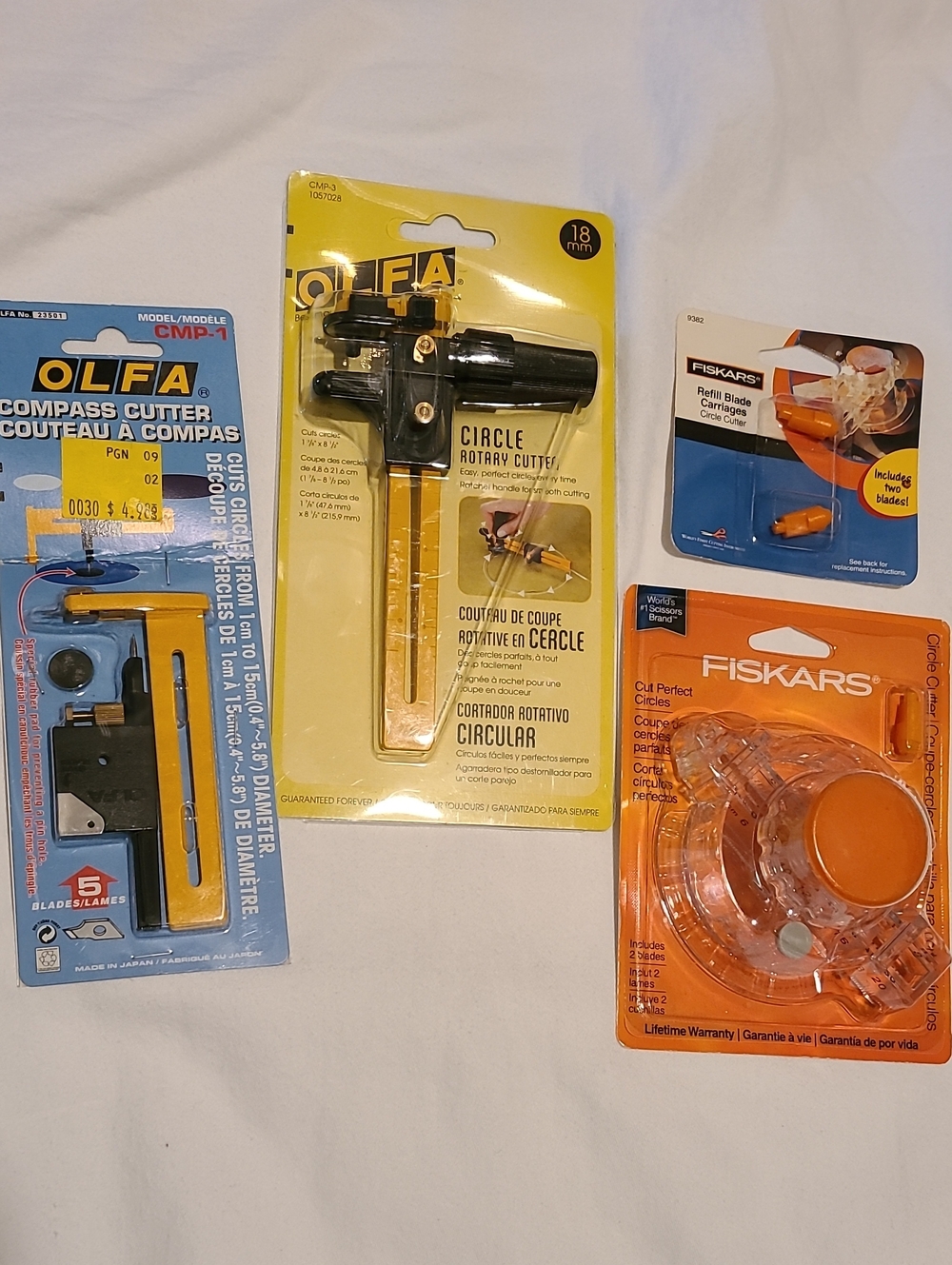 Fiskars Olfa Circle Cutters Compass Rottary NWT Paper Crafts